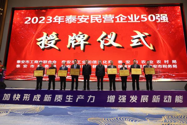 公司蟬聯(lián)泰安民營(yíng)企業(yè)50強